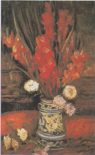 Vincent Van Gogh Vase with Red Gladioli